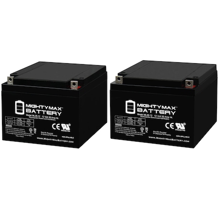 MIGHTY MAX BATTERY ML26-12 12V 26AH Battery Replaces Bridgeview Power SP12-26 - 2PK MAX3971045